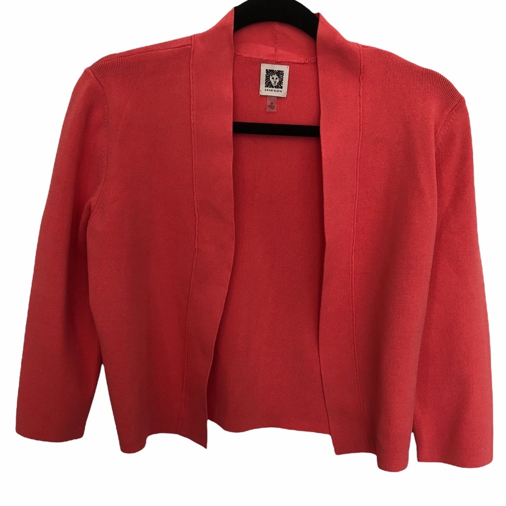 Anne Klein Medium Open Front Cardigan Color Red